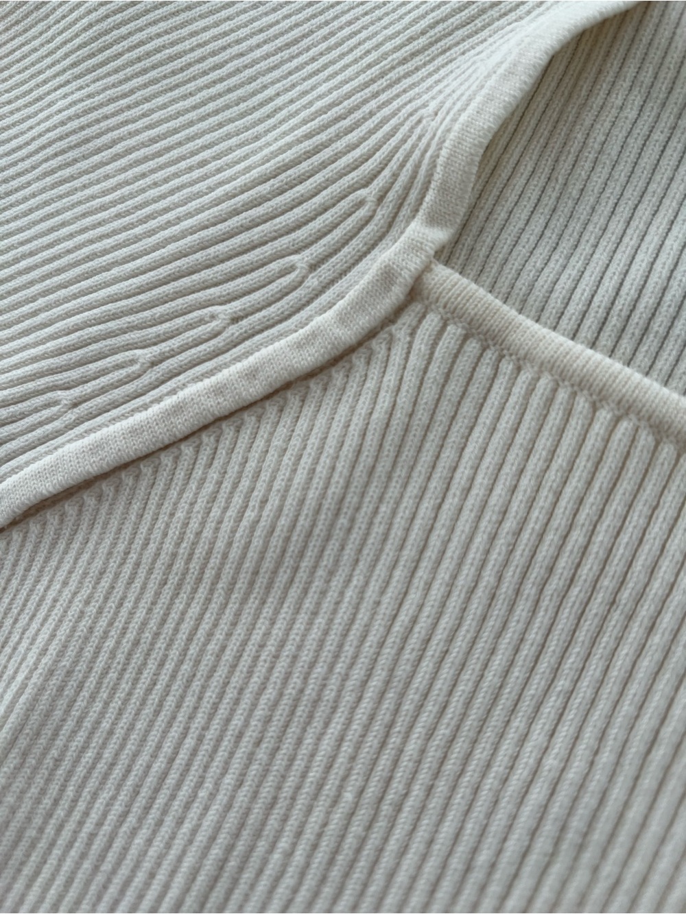 Boss Cream Ribbed Square-Neck Tunic - Picture 6 of 11